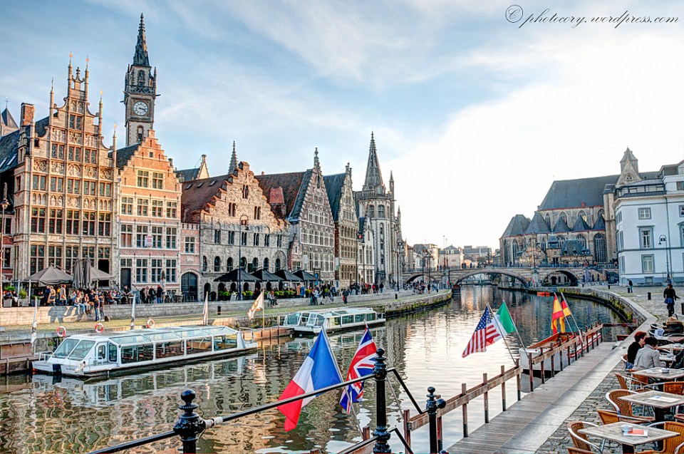 Peaceful time in Ghent during autumn.