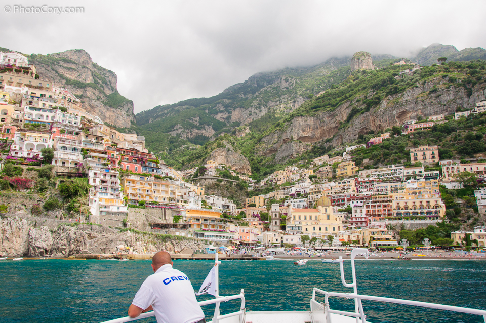 arriving by boat in positano