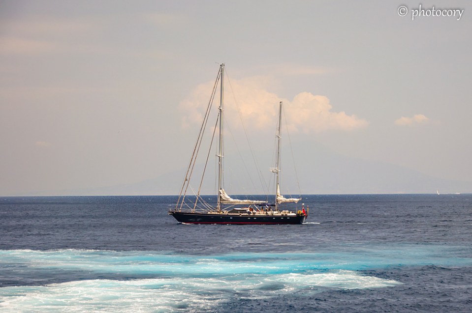 Boat on Tyrrhenian Sea
