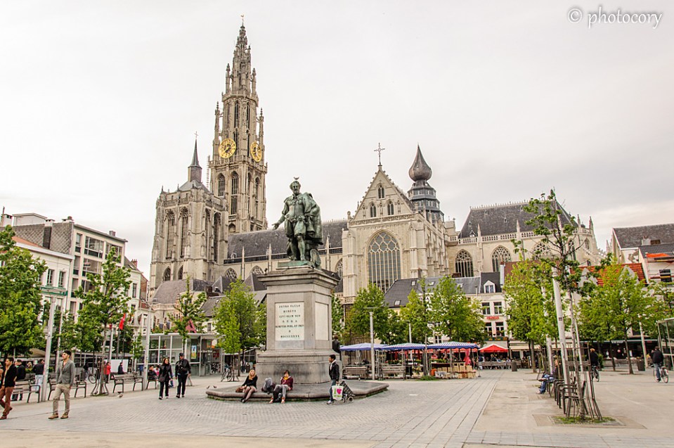 Cathedral of our Lady, seen from the Groenplaats