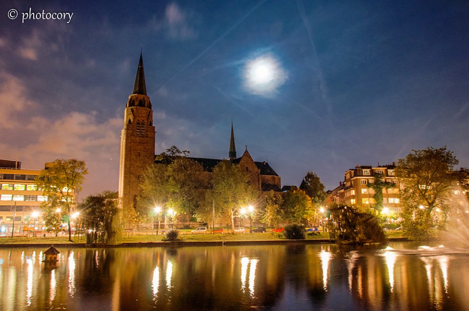 The church in Flagey square, Ixelles, Brussels, Belgium