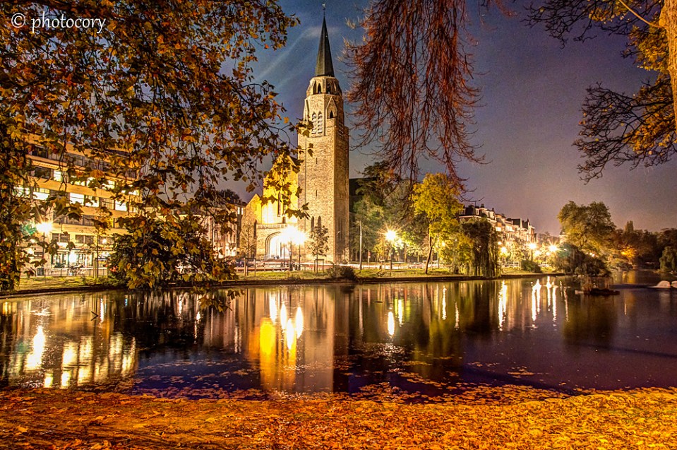 The beautiful church in Place Flagey