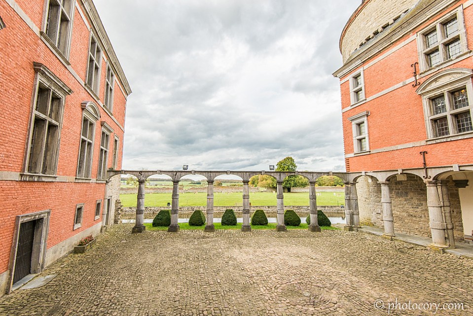The inner courtyard wth nice columns