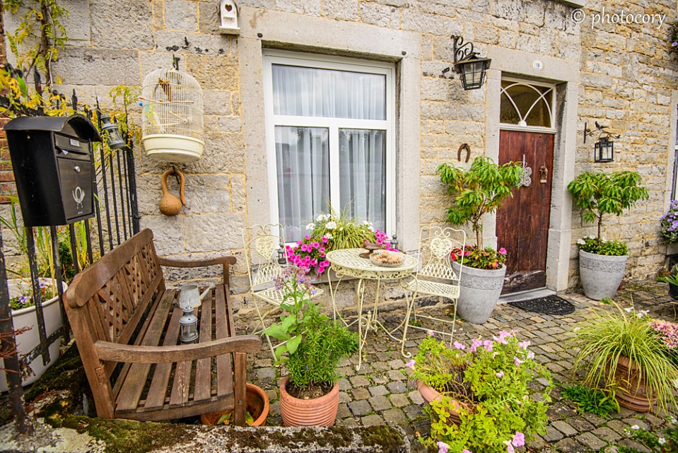 Romantic, beautiful, cozy decoration on front of the houses