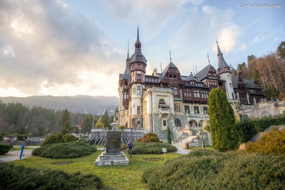 Peles Castle at the foot of Bucegi Mountains