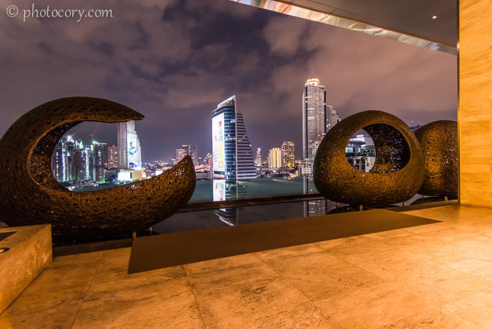 The infinity pool area at the hotel