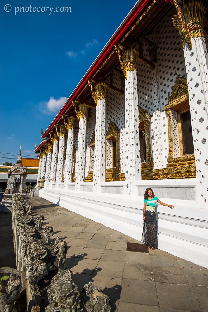 columns at Wat Arun./Coloane la templul Arun