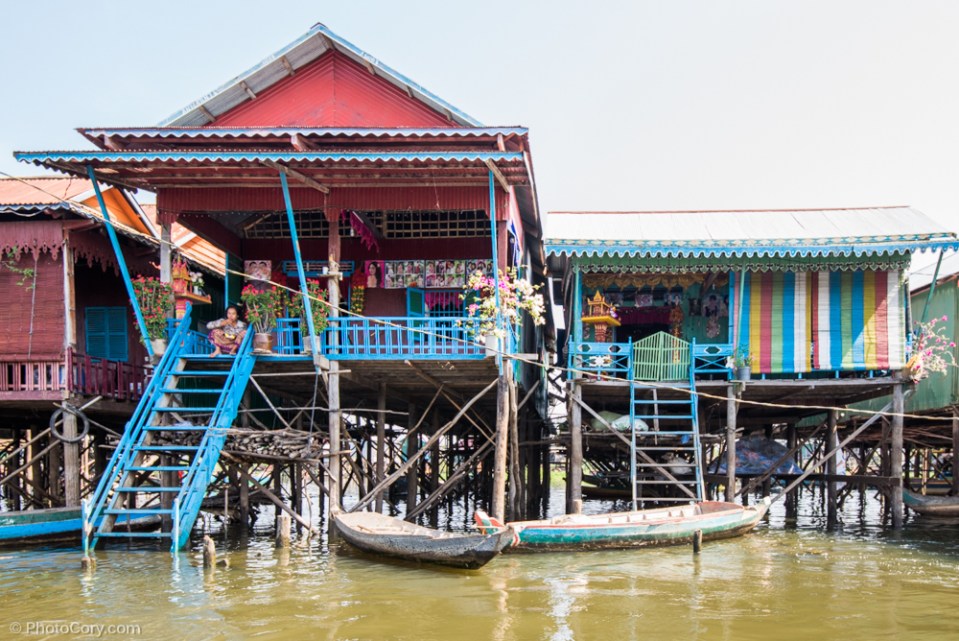 colorful houses kompong phluk