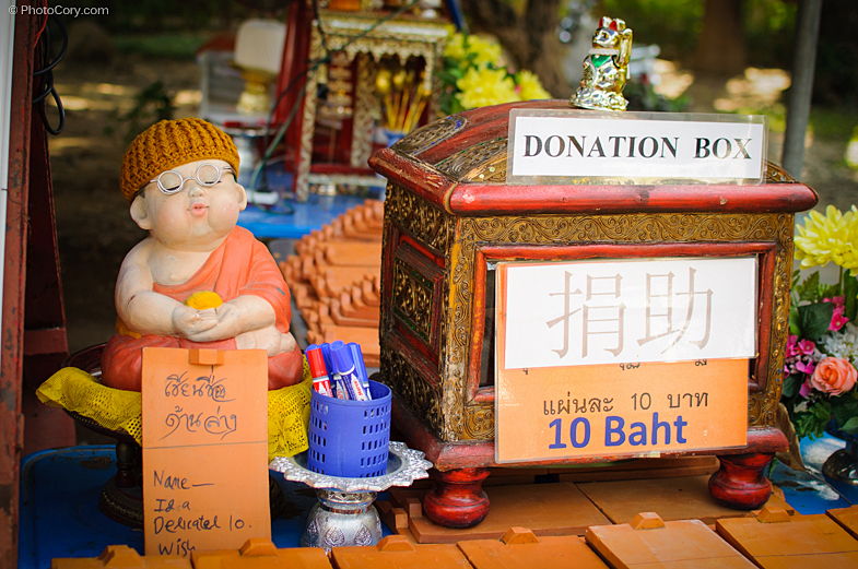 donation box temple thailand
