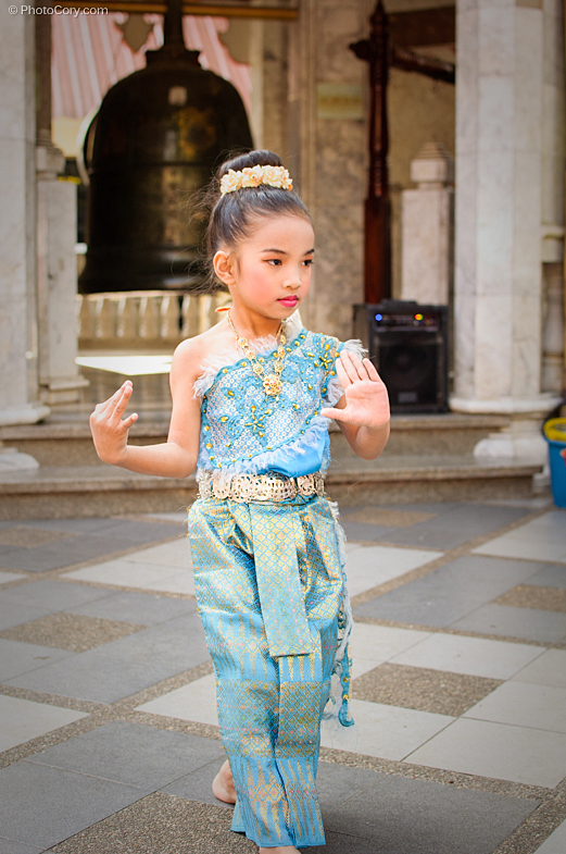 little girls dancing with makeup, chiang mai, thailand