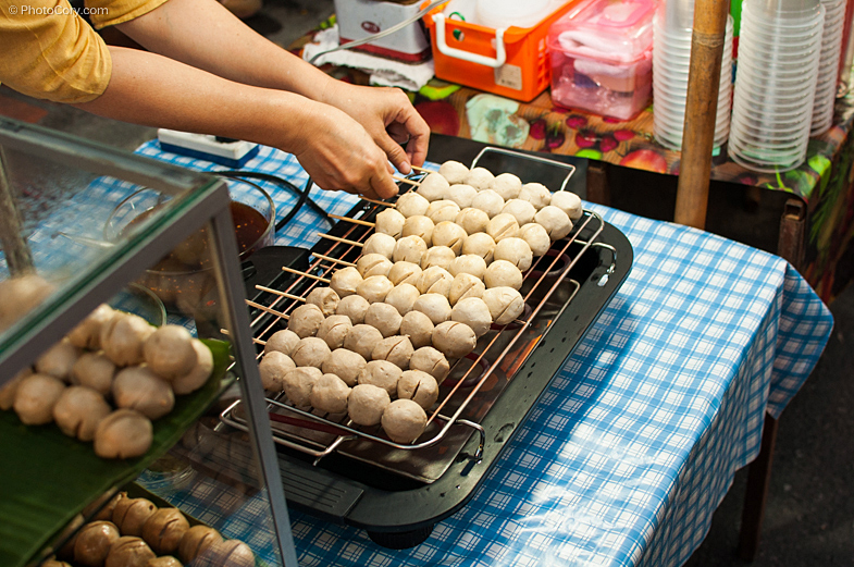 meat balls street food thailand