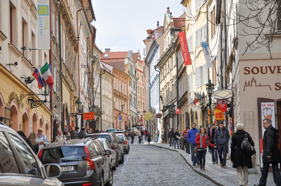 prague cobbled street