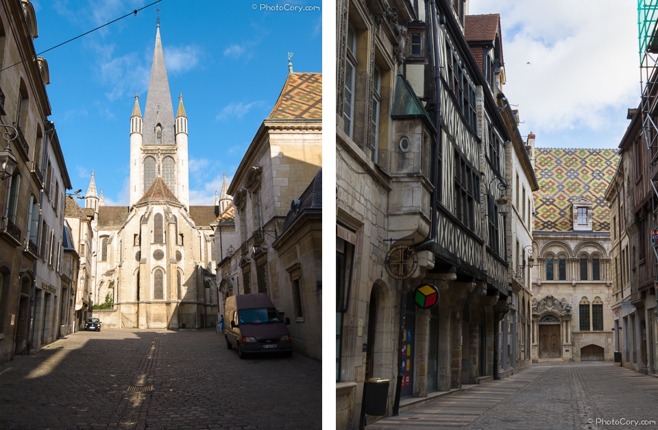 Dijon, France Church, colored roofs