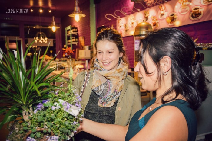 receiving flower in pot