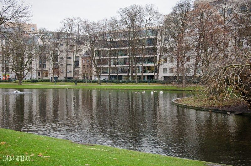 the lake in leopold park in brussels