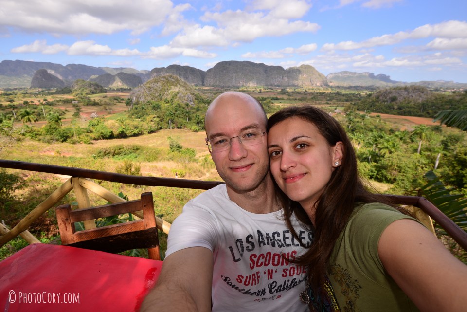 me and v with beautiful view