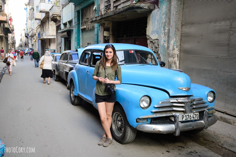 me with an old car in havana